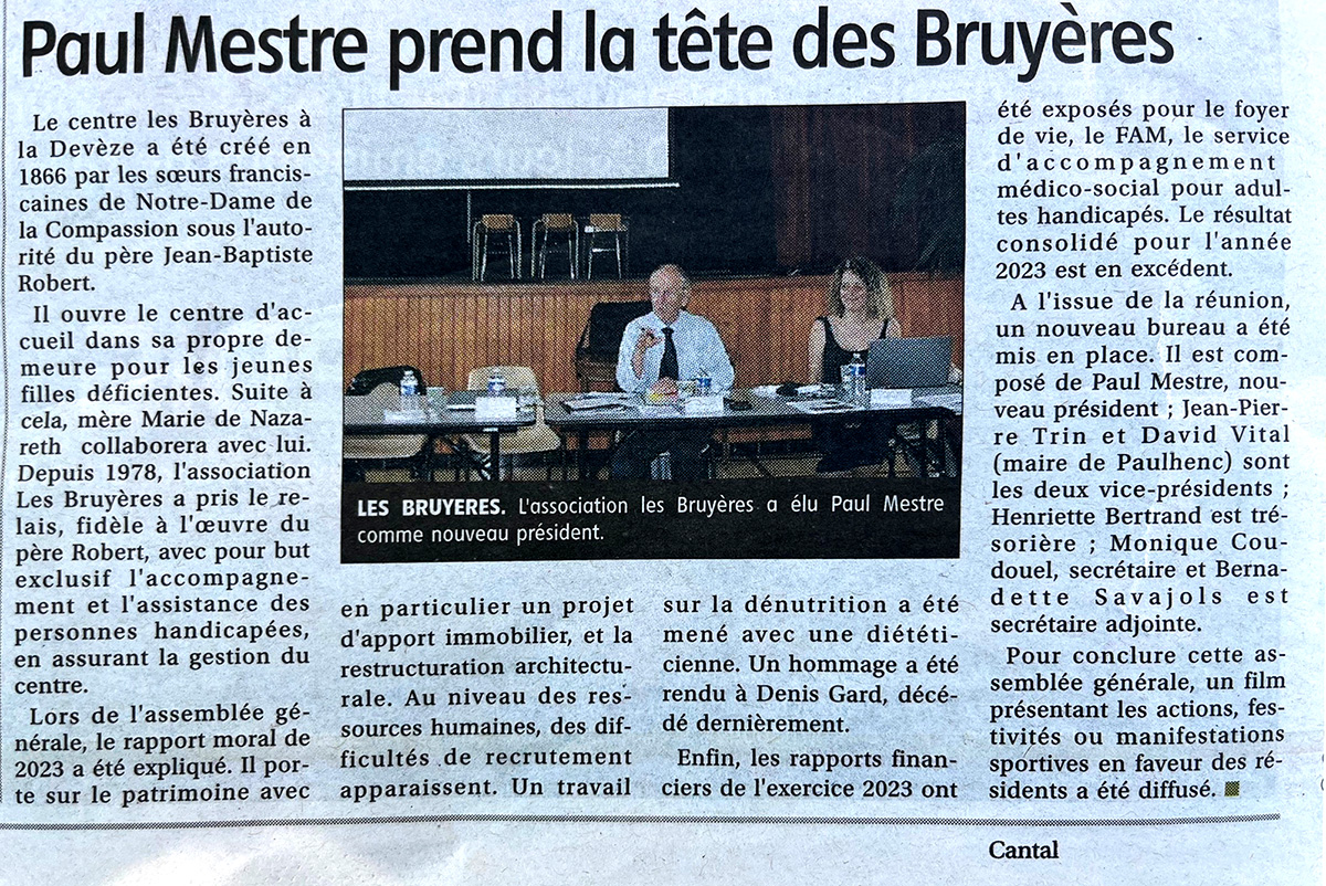 journal - Paul Mestre - Bureau les Bruyères